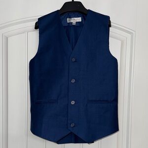 Johnnie Leme boys 2 piece Blue Button-Up Vest & Pant set
